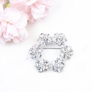 Crystal Floral Wreath Brooch